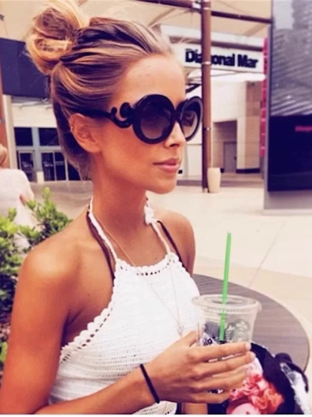 Prada Baroque Swirl Sunglasses Round Oversized Black Designer (including box） - Picture 7 of 7